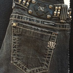 Miss Me skinny jeans black/dark gray rocker style